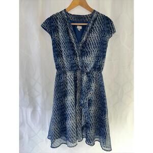 CONVERSE ONE STAR BLUE LINED DRESS SIZE SMALL V-NECK CAP SLEEVE SHORT BEAUTIFUL